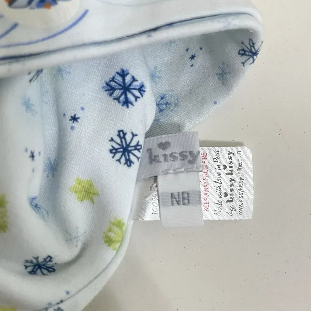 Kissy Kissy Penguins Igloos Baby Hat Beanie Pima Cotton Baby Boys Size Newborn